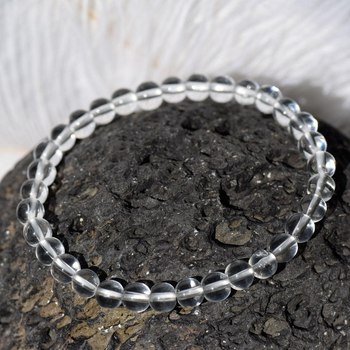 Armband, Heilsteine, Perlen, Bergkristall, alternative Methoden, Steinschmuck