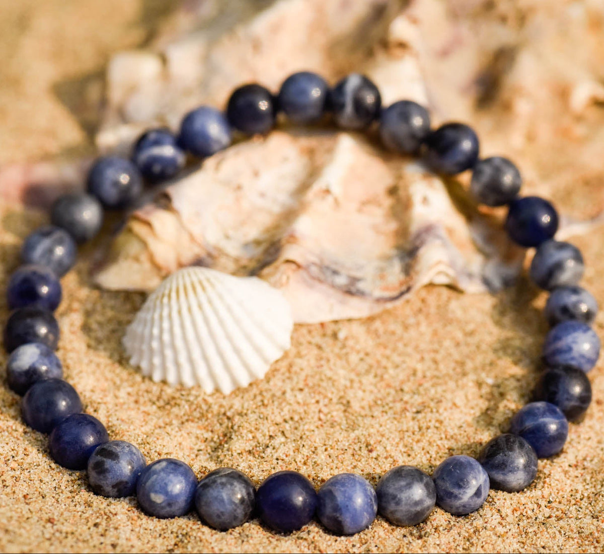 Armband, Heilsteine, Perlen, Sodalith, alternative Methoden, Steinschmuck