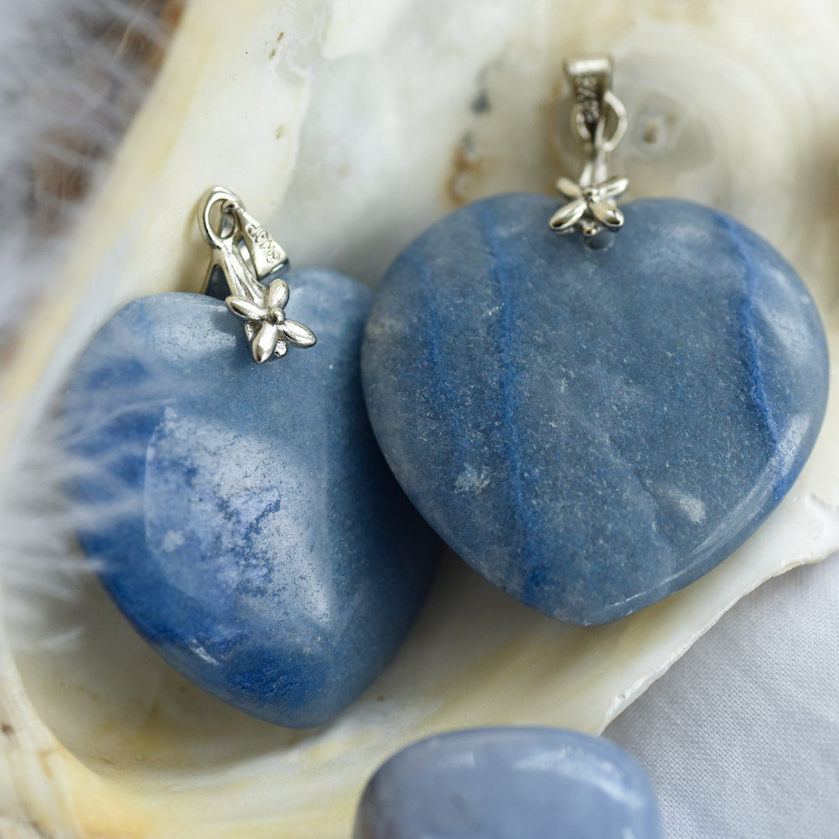 Anhänger, Heilstein, Herz, blauer Aventurin, alternative Methoden, Steinschmuck