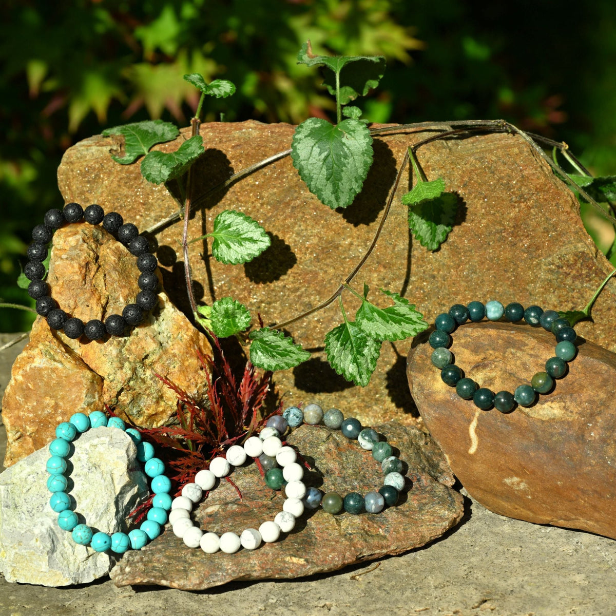 Armband, Heilsteine, Perlen, verschiedene Steine, alternative Methoden, Steinschmuck