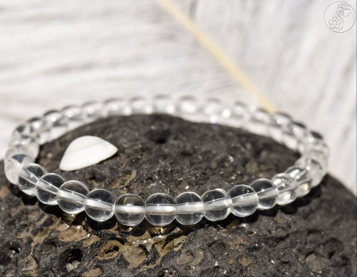 Armband, Heilsteine, Perlen, Bergkristall, alternative Methoden, Steinschmuck