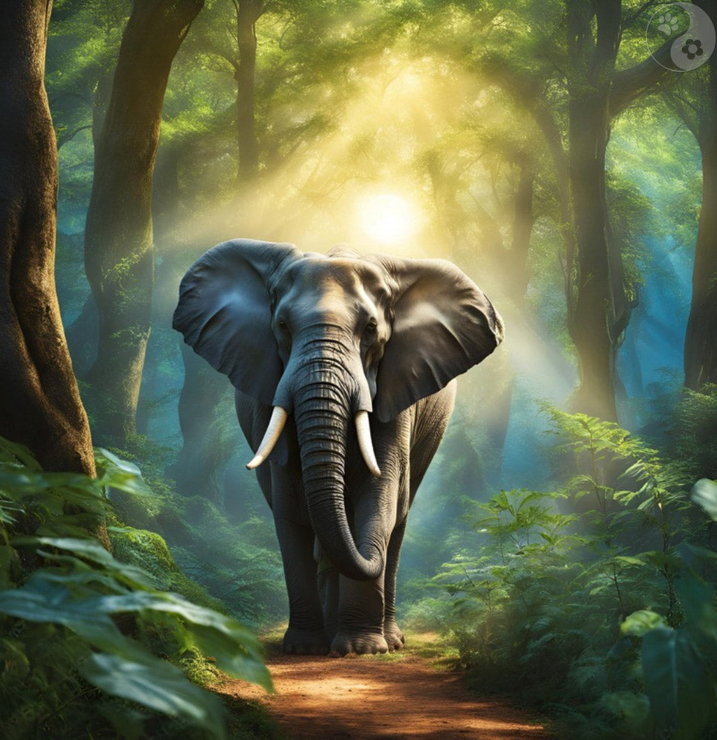 KI Bild grauer Elefant, hyperaktives nervöses Kind, Konzentrationsschwierigkeiten, Einschlafprobleme, alternative Methoden