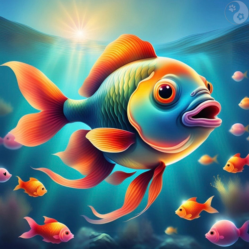 KI Bild bunte Fische, distanzierte Kinder, Kontaktprobleme, Eigenbrötler, Tagträumer, Bachblüten, alternative Methoden