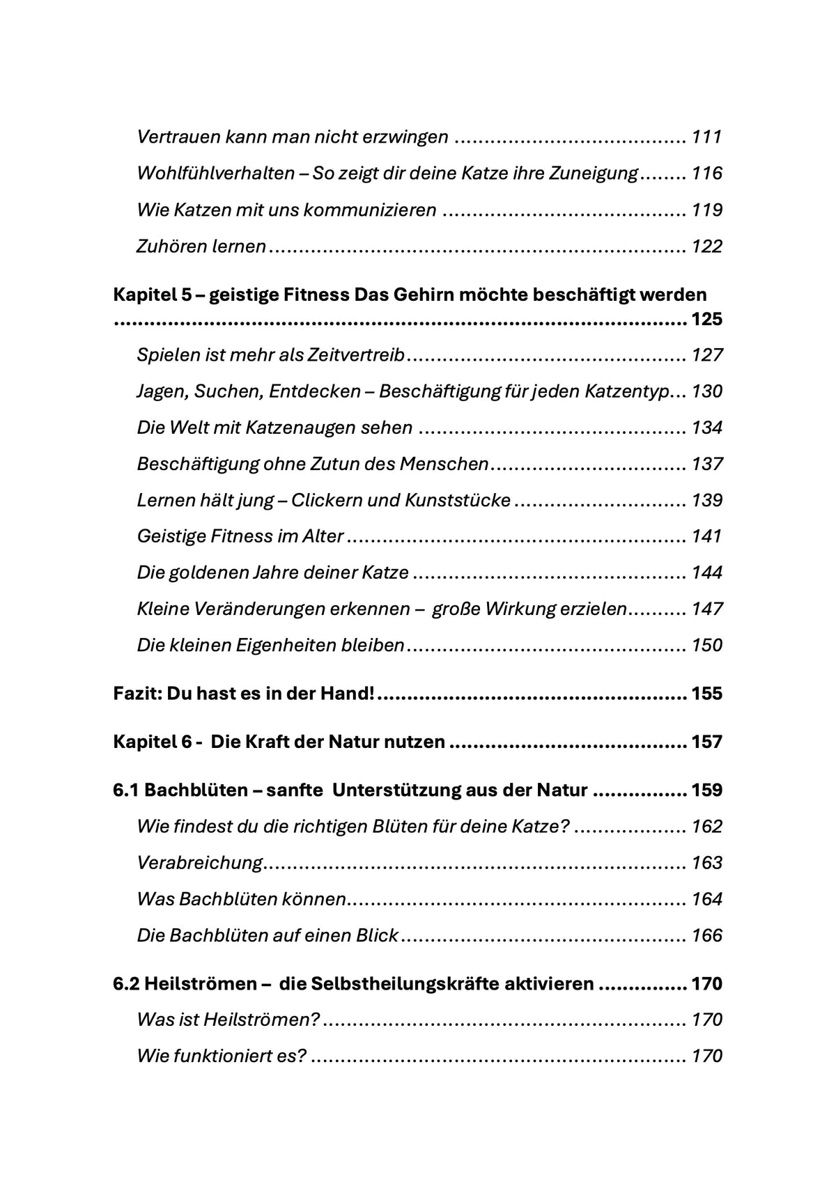 Inhaltsverzeichnis Buch Longevity fuer Katzen
