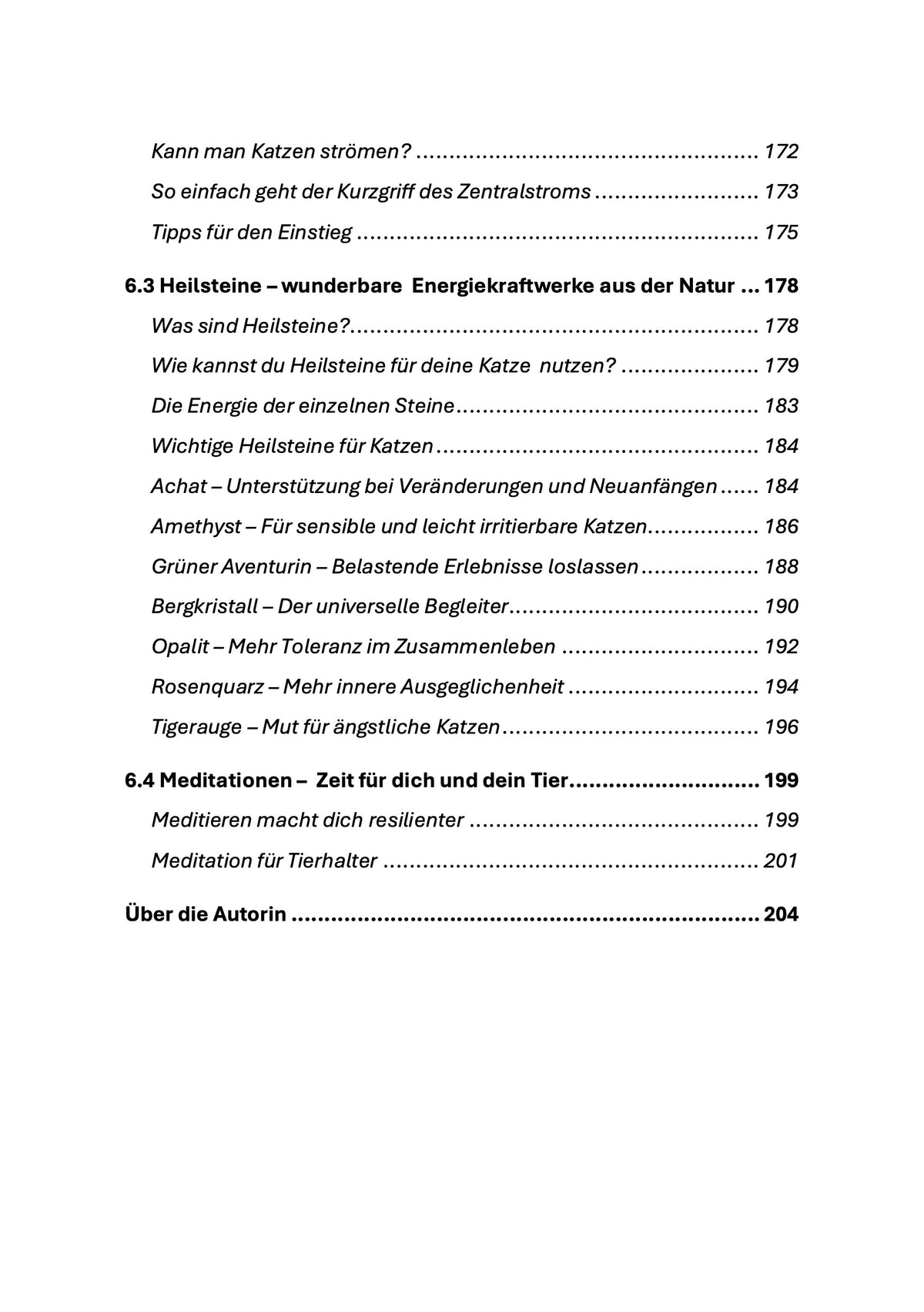 Inhaltsverzeichnis Buch Longevity fuer Katzen
