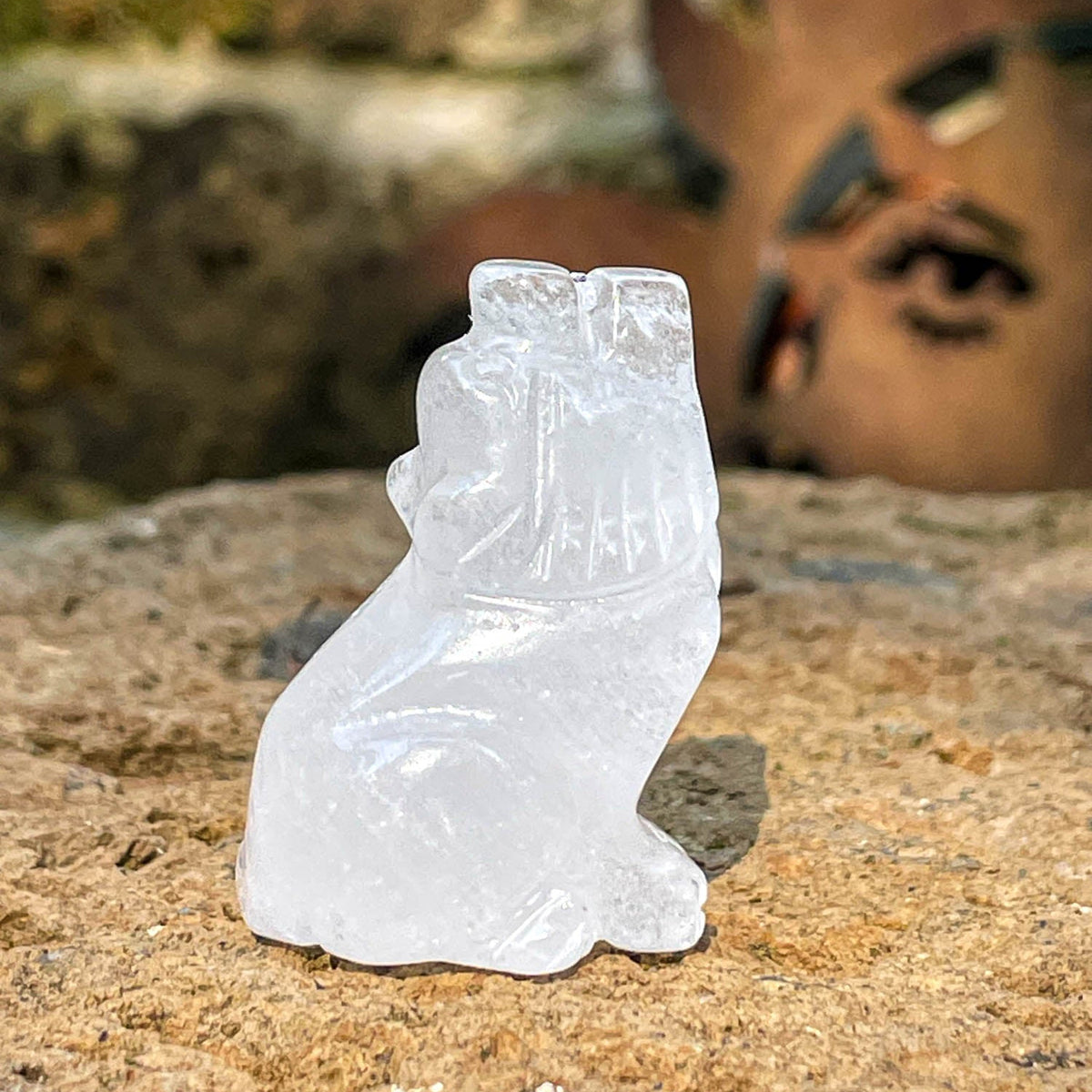 Krafttier Wolf aus Bergkristall